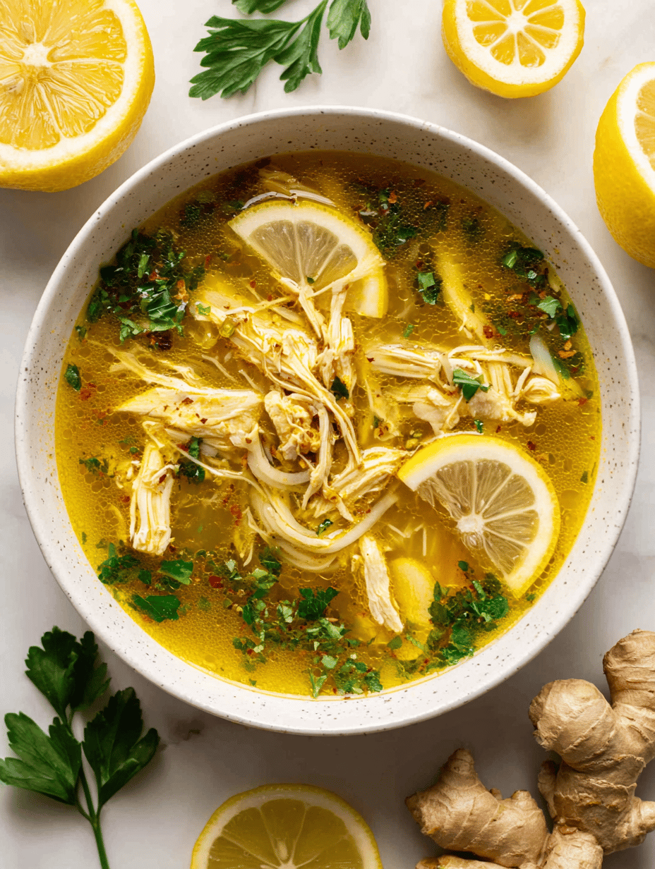 A Cozy Spin on Healthy Chicken Soup with a Lemon-Ginger Kick