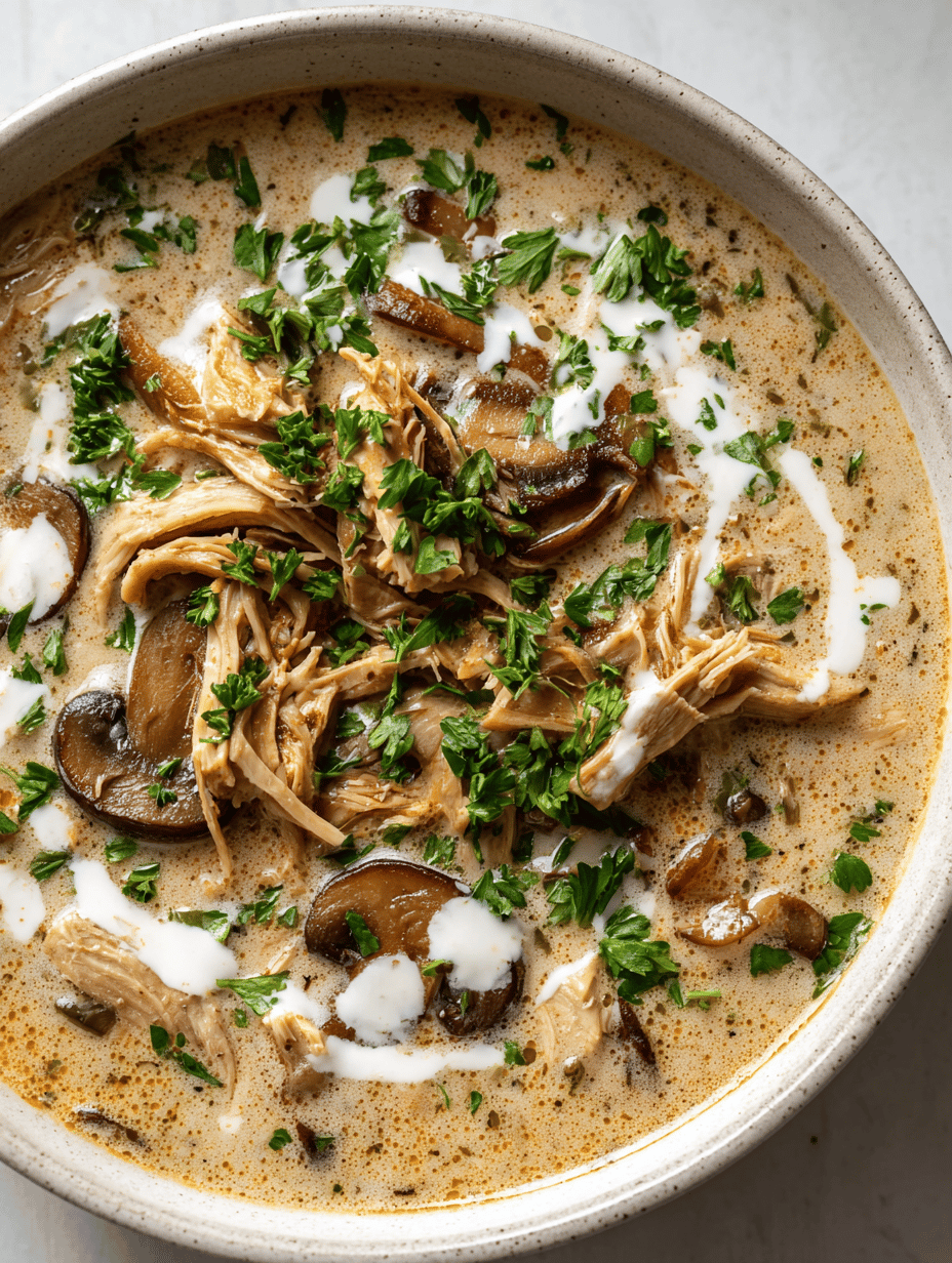 creamy mushroom chicken soup recipe